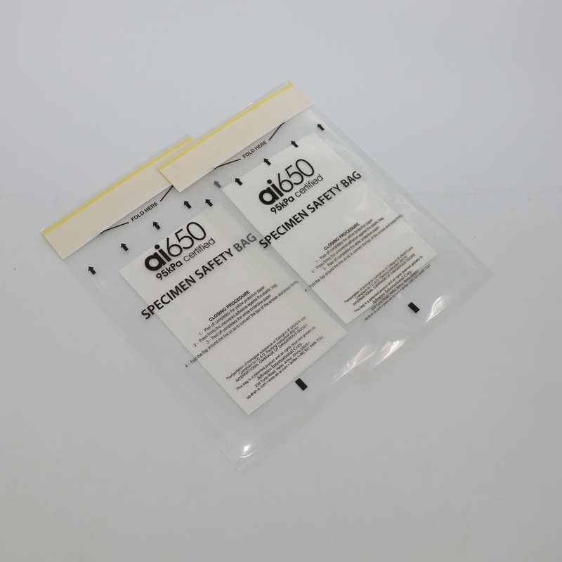 2 Biohazard уплотнения 95kPa медицинского PE кармана патологический кладет в мешки для лаборатории