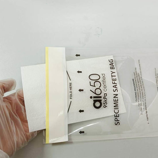 AIC 95kpa Горячая продажа Самозапечатывающаяся лаборатория Zipper Биоопасность Биоопасность Образец транспортировки полиобразец мешок