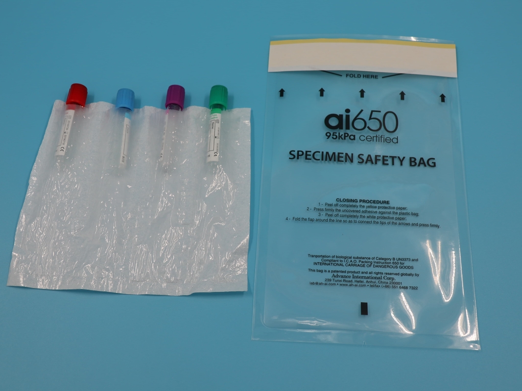 Лабораторная медицина Ldpe Биоопасность Пластмассовый Ziplock Кенгуру Сумочка Сумочки Грипп Печать 95kpa Образец Сумка Для Больницы