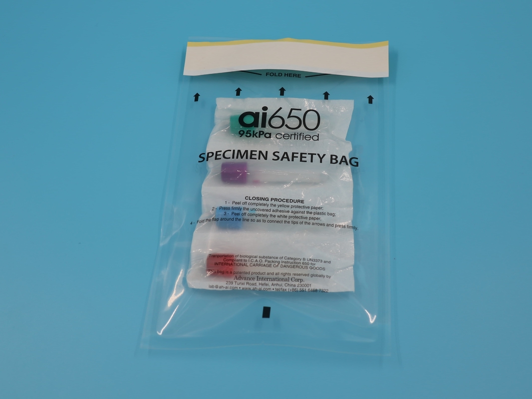 Ziplock Lab Zipper Био-опасность Био-опасность Транспортировка образцов Поли-Опасность