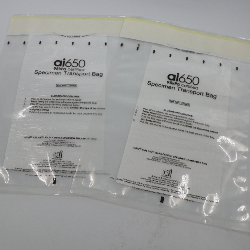 Прозрачные медицинские пакеты для образцов UN3373 с абсорбирующим пакетом и надежной коробкой для транспортировки образцов