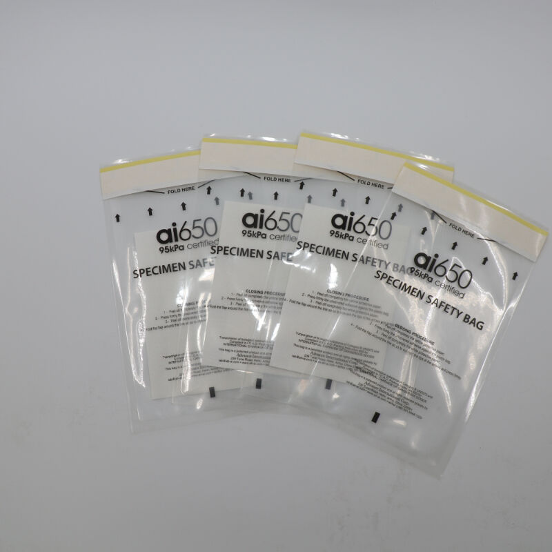 Герметичный пакет для транспортировки биоопасных образцов 95 кПа, пакет на молнии, медицинский пакет для повторного закрытия для лабораторного и больничного использования